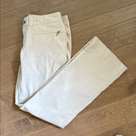 NWOT Columbia Women’s Wide Leg Mid-Rise Tan Nylon Hiking Pants Long Size 8 - Picture 1 of 14
